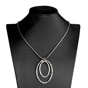 Collana <span class=keywords><strong>lunga</strong></span> nappa tono <span class=keywords><strong>argento</strong></span> e oro bella nodo nappa ciondolo nodo catena serpente per le donne - Product Image 5