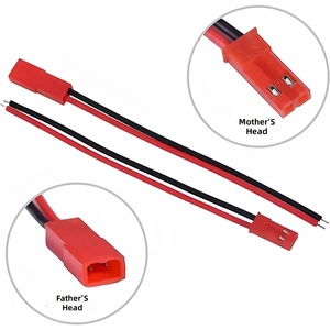 Câble de raccordement personnalisé JST SYP 2,54 mm 2 broches mâle et femelle avec faisceau de câbles en silicone, connecteur JST SYP-02T-1 RCY 2,54 mm 2 broches rouge - Product Image 2