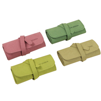 Pochette de voyage pliable multicolore en cuir PU pour bijoux, organisateur personnalisé avec logo pour boucles d'oreilles, bagues, colliers