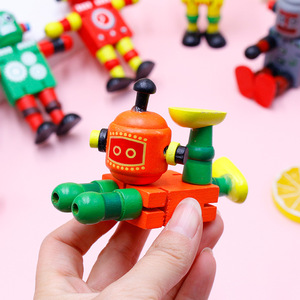 Giocattoli in Legno di Alta Qualità con Design Personalizzato, <span class=keywords><strong>Robot</strong></span> Versatile in Diversi Colori, Giocattoli Educativi in Legno per la Prima Infanzia - Product Image 4