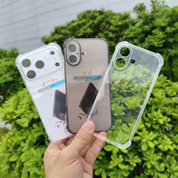 Coque de téléphone transparente antichoc à quatre coins pour iPhone 17 Air 17 Pro 17 Pro Max 16 15 14 13 12, coque souple en TPU transparent