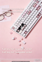 Zornher Sea Moon Keycaps, couvre-clavier mécanique personnalisé, DIY, ensemble de touches de jeu roses pour claviers 60, 68, 87, 104 touches