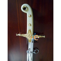 Vente en gros d'épées tactiques de commandement d'honneur pakistanais ceinture épée de cérémonie en acier inoxydable/alliage de laiton or argent bronze