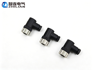 Connecteur circulaire M12 à 2 broches mâle/femelle, étanche IP67, à angle droit, câblable sur site, en laiton plaqué or, <span class=keywords><strong>4A</strong></span> 250V - Product Image 1