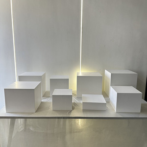 Trắng tự chọn Acrylic Riser Cube hiển thị làm tổ risers <span class=keywords><strong>lucite</strong></span> vuông thực phẩm Bệ hộp hiển thị đứng - Product Image 3