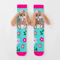 Chaussettes montantes 3D à motif ours pour bébés et jeunes enfants, haute élasticité, motif dessin animé, emballage individuel, pour le printemps et l'été