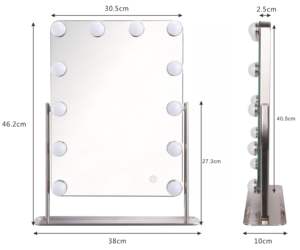 Espejo de Maquillaje Grande de 20 Pulgadas Estilo Hollywood con Control Táctil, Luces LED Tricolor Regulables, Brillo Ajustable, Logotipo Personalizado - Product Image 5