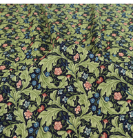 Kain Katun Cetak Inggris Motif Bunga Rumput Morris Rotan Poplin Nyaman untuk Kemeja Seri Lukisan Terkenal
