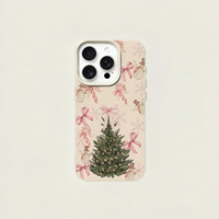 Nouvelle coque de téléphone en cuir texturé antichoc avec motif bonhomme de neige, sapin de Noël, cadeau, bonbons et nœud papillon pour iPhone 14 15 16 17 18 Pro Max