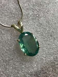 Colgante de Aguamarina de moda, 92,5 plata de ley de diseñador de piedra preciosa, increíble verde azul facetado para bodas y fiestas - Product Image 6