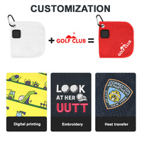 Serviette de golf magnétique à motif gaufré, nettoyeur de clubs à aimant de force industrielle, serviette de golf personnalisée en microfibre pour balles de golf