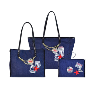 Sacs fourre-tout en jean vintage personnalisés pour filles, fabriqués en usine au Vietnam, sacs à main haute couture - Product Image 2