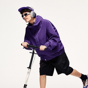 Lightweight <b>Waterproof</b> Softshell Anorak for Outdoor Hiking Canvas Windbreaker <b>Jacket</b> with Hoody and Zip Closure <b>Thin</b> Thickness - Product Image 3