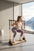 Wellshow Planche de Pilates multifonctionnelle et esthétique, Planche de pompes, Planche de fitness, Appareil de Pilates Ab Reformer, Planche de Reformer Pilates