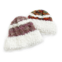 Chapeau avec logo personnalisé, patchwork multicolore, bonnet en tricot fourré, épais, doux au toucher, chaud, confortable, tendance, pour l'hiver, à porter tous les jours, bonnets d'hiver