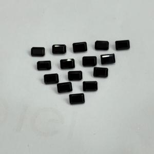 Octogones taille émeraude en onyx noir joliment taillé pierres précieuses en onyx noir en vrac calibrées produit en vrac fait à la main - Product Image 3