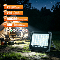Projecteur LED Solaire Portable 200W en Verre ABS pour Camping et Pêche, avec Sortie USB, Expédition Rapide et Durable