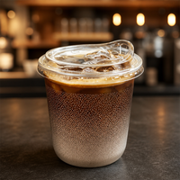 Gobelets jetables en plastique de 32 oz avec couvercle, gobelets en plastique personnalisés imprimés, gobelets transparents, gobelets à café en plastique avec couvercle