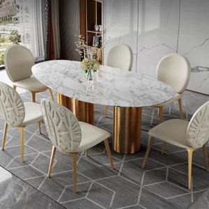 Orangefurn classico francese sala da pranzo <span class=keywords><strong>sedie</strong></span> in microfibra pelle con gambe in acciaio inox ad alto stile per uso alberghiero - Product Image 4