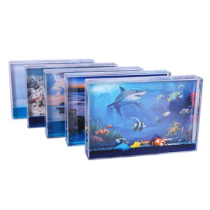 Souvenir Gift Oceaan Park Rechthoek Instant 4R Fotolijst 3D Vis Drijvende Blauwe Vloeistof <span class=keywords><strong>Aquarium</strong></span> Fotolijst - Product Image 2