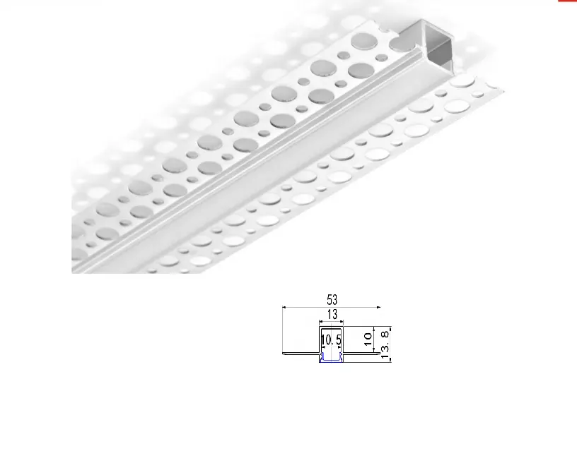 Perfil Aluminio Empotrar Integrado Pladur 2 metros Tira LED