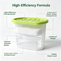 Boîte absorbante d'humidité jetable au chlorure de calcium |   Déshumidificateur écologique |   Capacité de 500 ml pour une utilisation à long terme