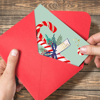 Carte de voeux de Noël vintage personnalisée de haute qualité, estampage à chaud fait à la main, papier kraft, carte de voeux, enveloppe assortie