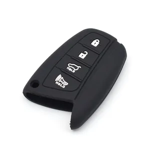 H-yundai ซิลิโคนรถ Remote Key Fob เชลล์รีโมทคอนโทรลรถซิลิโคนคีย์ฝาครอบรถเชลล์ Fob สีที่กําหนดเองสีดํา