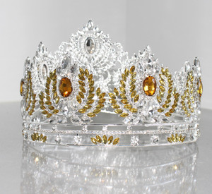 Miễn Phí Tùy Chỉnh Bạc Đầy Đủ Vòng Rhinestone Vương Miện Vàng Pha Lê Pageant Nữ Hoàng Có Thể Điều Chỉnh Winner Vương Miện - Product Image 6