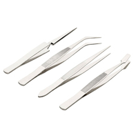 Ensemble de 4 pinces de précision pour la fabrication de bijoux, pointes croisées, plates, courbées et en forme de pelle, en acier inoxydable