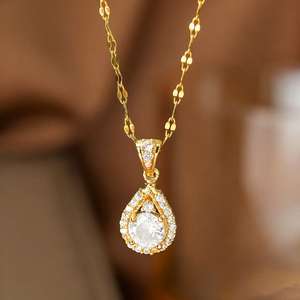 Collar YWXS de Moda 2025 con Colgante de Gota de Agua con Circonita, Estilo Zodiaco, de Alta Gama, Ligero, Lujoso, Simple, para Mujer, al por Mayor - Product Image 6