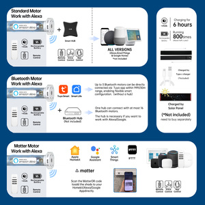 Stores occultants doubles modernes en tissu uni, <span class=keywords><strong>motorisés</strong></span>, électriques, à batterie, intelligents, horizontaux, avec écran solaire intégré - Product Image 5