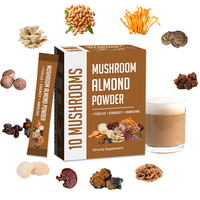Mélange de poudre de champignons bio 10-en-1 personnalisé OEM : Amande, Chaga, Reishi – Complément cérébral