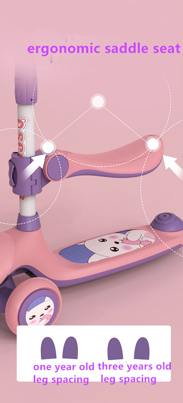 Kids 3 Wheel Scooty With Lights And Music - Hsu