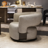 Fauteuil d'appoint incurvé moderne, fauteuil rembourré avec tissu texturé pour salon et salle de séjour