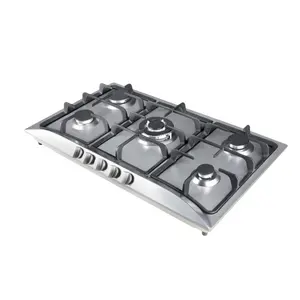 Cast iron 5 powerful burner gas hob/gas cooktop/gas cooker.HZT.CO.