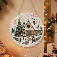 Ensemble d'ornements de Noël, 6 styles, décorations suspendues en peinture diamant, Père Noël, bonhomme de neige, renne, sapin de Noël, fête de Noël, boîte cadeau