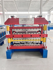 PPGI Toit en tôle avec Offre Spéciale de haute qualité Rouleau de presse à carreaux en acier polyvalent à trois couches formant la machine - Product Image 2