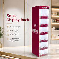 Présentoirs en acrylique pour sachets de nicotine, présentoirs de comptoir avec éclairage LED, présentoirs de comptoir pour snus