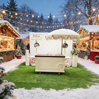 Chariot de buffet mobile en bois de luxe portable, équipé de plateaux alimentaires pour la restauration en plein air, les remises de diplômes, le Nouvel An chinois, les événements de Noël