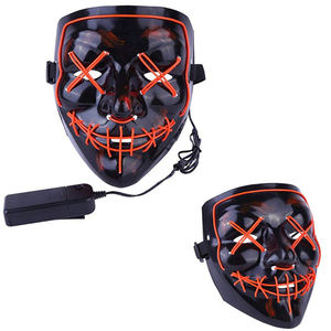 Fiesta de Halloween Scary Luminous Purge LED Light up Festival Máscara Disfraz Mascarada Cosplay Light up Face Mask para hombres Mujeres Niños - Product Image 1