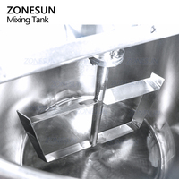ZONESUN 100L 200L 300L 500L Réservoir de mélange vertical en acier inoxydable sanitaire pour liquides cosmétiques et produits chimiques