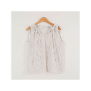 Camiseta sin mangas de última tendencia, ropa de moda de buena calidad, blusa formal sin mangas a rayas Meiko - Product Image 1