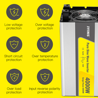 Convertisseur solaire hors réseau à onde sinusoïdale pure 4000W avec écran LCD pour utilisation automobile 12V-48V-110V-230V certifié CE, efficacité de 91%