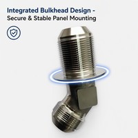 Adaptateur de raccordement Premium 45° JIC NPT en acier inoxydable pour usage automobile et industriel, usiné CNC, modèle GJT-030