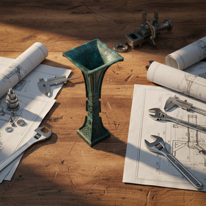 Gobelet à vin chinois ancien, artisanat en laiton, modèle 3D, moulage métallique avec gravure d'ange pour décoration <span class=keywords><strong>de</strong></span> Noël - Product Image 6