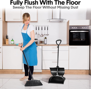 Juego de Escoba <span class=keywords><strong>y</strong></span> <span class=keywords><strong>Recogedor</strong></span> Giratorio Resistente al Viento, Color Negro, para Limpieza del Hogar <span class=keywords><strong>y</strong></span> la Oficina, Mango de Hierro, Escoba <span class=keywords><strong>y</strong></span> <span class=keywords><strong>Recogedor</strong></span> Plegables - Product Image 4