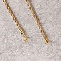 Collier chaîne torsadée épaisse en acier inoxydable 2MM 3MM 4MM 5MM, style choker superposé, pour hommes et femmes, couleur or
