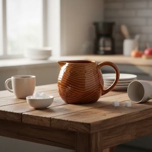Eco-friendly tazza di caffè in ceramica personalizzata di piccole dimensioni durevole con disegno di grano di legno e <span class=keywords><strong>becco</strong></span> Design unico - Product Image 1