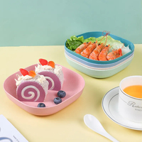 Vente en gros de gadgets de cuisine assiette en plastique avec paille de blé plateau à fruits assiette à collation